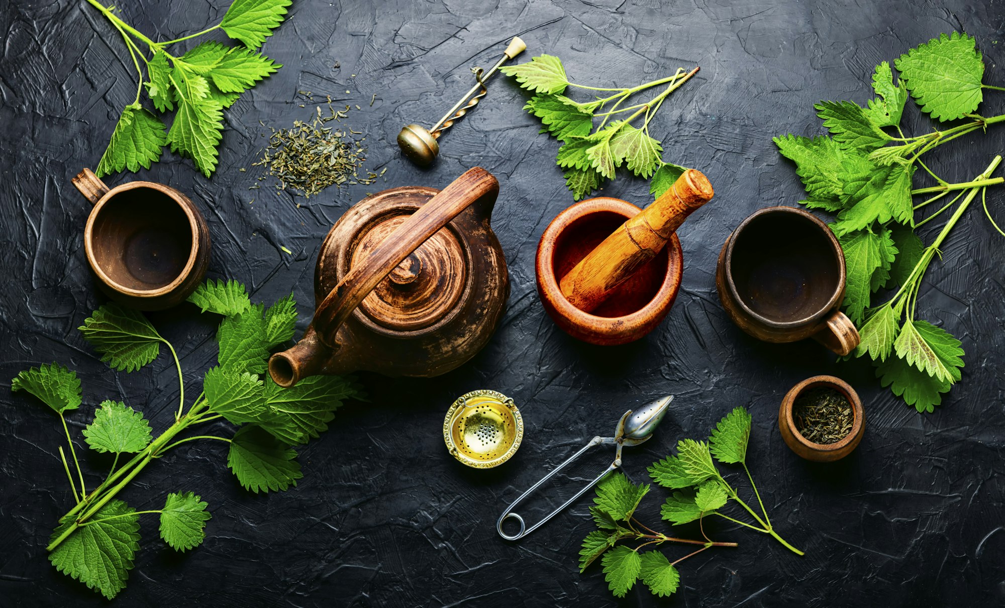 Herbal tea with nettle,herbalism